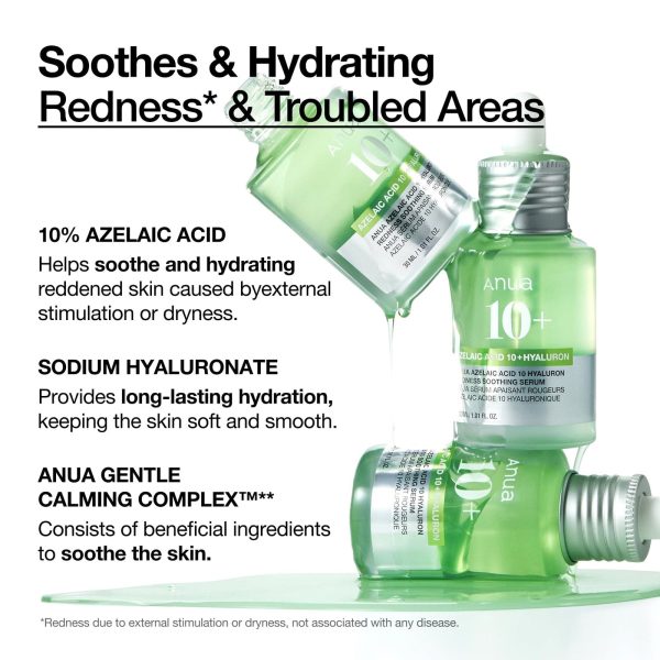 ANUA SÉRUM AZELAIC ACID 10 HYALURON ANTI IMPERFECTIONS ROUGEURS TÂCHES