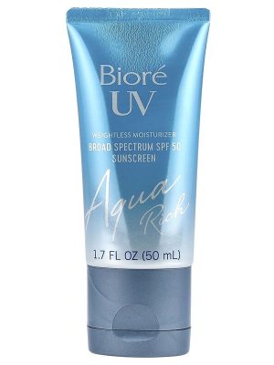 BIORE AQUA RICH  UV HYDRATANT LÉGER SPF50  + ACIDE HYALURONIQUE