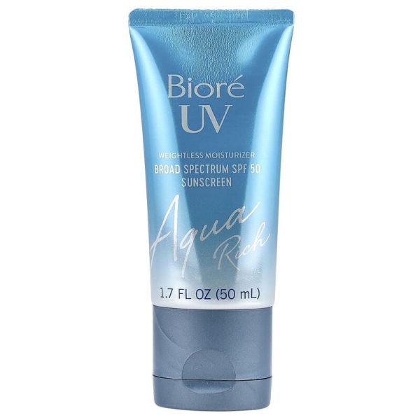 BIORE AQUA RICH  UV HYDRATANT LÉGER SPF50  + ACIDE HYALURONIQUE