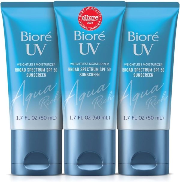 BIORE AQUA RICH  UV HYDRATANT LÉGER SPF50  + ACIDE HYALURONIQUE