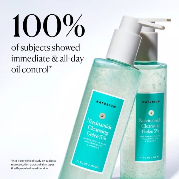 NATURIUM GELÉE NETTOYANTE AVEC 3% DE NIACINAMIDE, A L’ ACIDE HYALURONIQUE ET A LA VITAMINE C