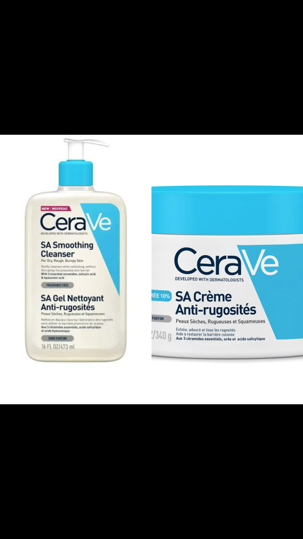 DUO CERAVE SA SMOOTHING CLEANSER / Peau Rugueuse / Peau de Fraise
